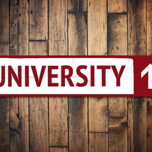 University Sign, Personalized Directional Arrow Destination Sign, Custom Location This Way Sign, Metal Decor - Quality Aluminum University