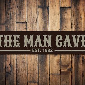 Man Cave Established Date Sign, Personalized Man Cave Decor, Metal Custom Father's Day Gift, Metal Est Date Decor - Quality Aluminum Signs