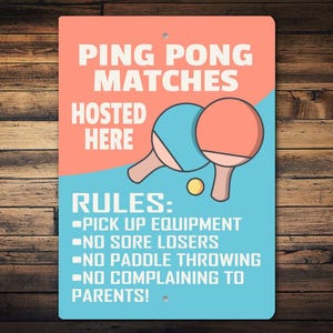 Retro Ping Pong Room Sign, Ping Pong Lounge, Ping Pong Gift, Sign For Game Room, Gaming Room Gift, Ping Pong Decor, Retro Gift, Table Tennis