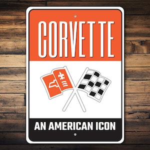 Corvette Icon, Corvette Garage, Chevy Owner, American Icon, Decor For Vette, Chevrolet Lover, Corvette Dad, Chevy Life  - Quality Aluminum