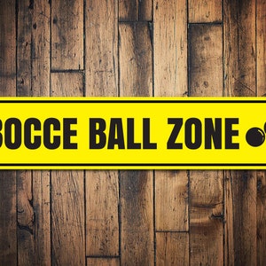 Bocce Ball Zone Sign, Custom Pallino Jack & Ball Yard Game Winner Gift, Metal Man Cave Game Room Dorm Decor - Quality Aluminum Bocce Zone