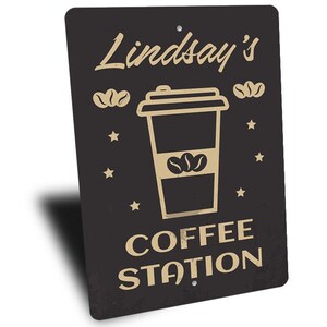 Coffee Station Sign, Custom Coffee Station, Coffee Room Sign, Coffee Making Gift, Coffee Mom Gift, Wall Coffee Gift, Custom Coffee Sign image 2