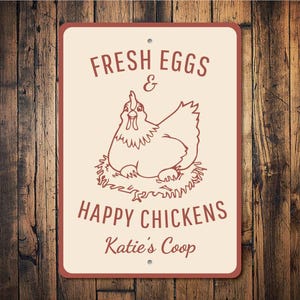 Fresh Eggs and Happy Chickens, Chicken Lover Decor, Sing For Chicken Coop, Chickens, Chicken Eggs, Chicken Coop, Coop Decor- Metal Car Signs