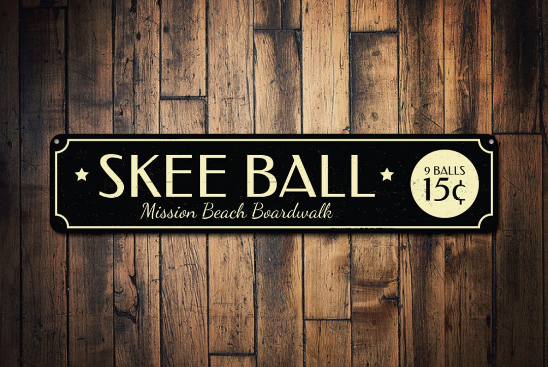 Skee Ball Sign, Boardwalk Location Sign, Custom Game Sign, Gift for