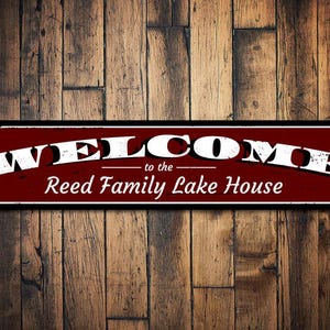 Welcome Sign, Personalized Lake House Sign, Lake House Decor, Custom Family Name Sign, Metal Welcome Lake Sign - Quality Aluminum Decoration