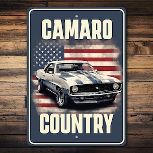 Camaro Country Sign, Camaro Garage Decor, Camaro Sign, Dads Camaro Garage, Camaro Garage, Custom Garage Gift, Custom Camaro Gift -Metal Sign
