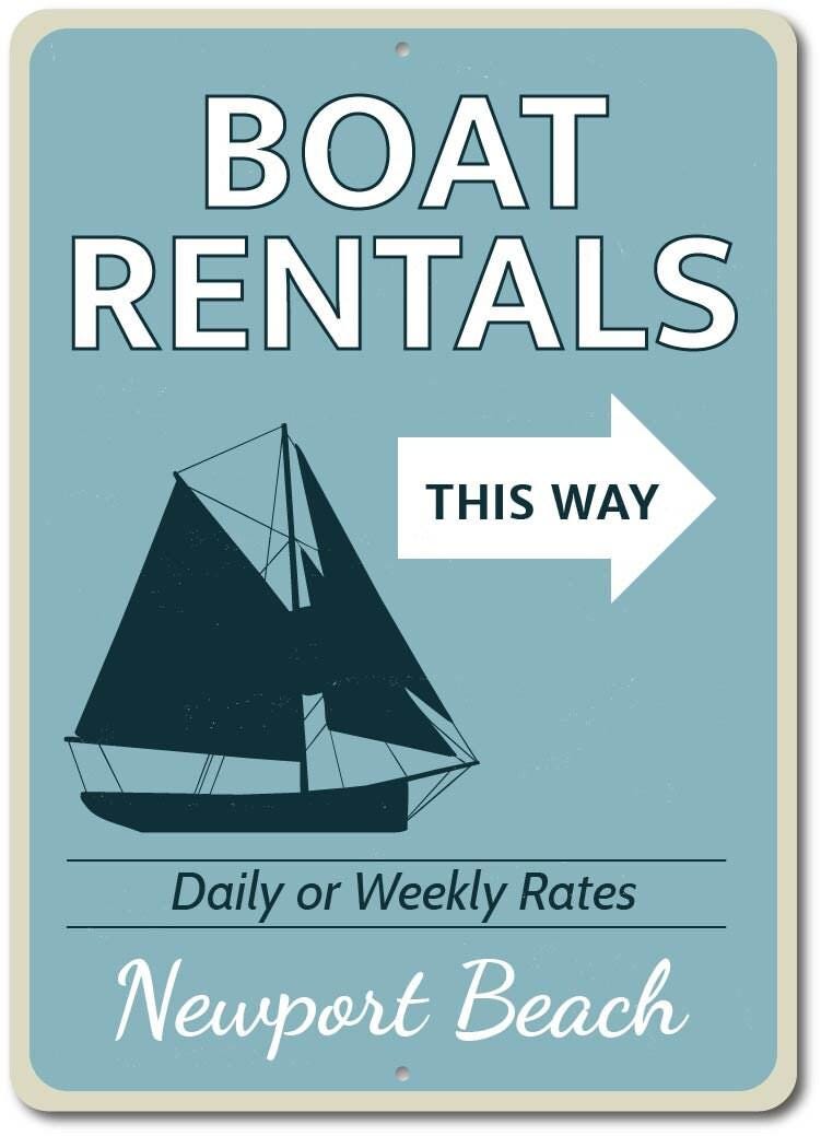 Boat Rentals Sign, Custom Beach Location Name This Way Arrow Decor ...