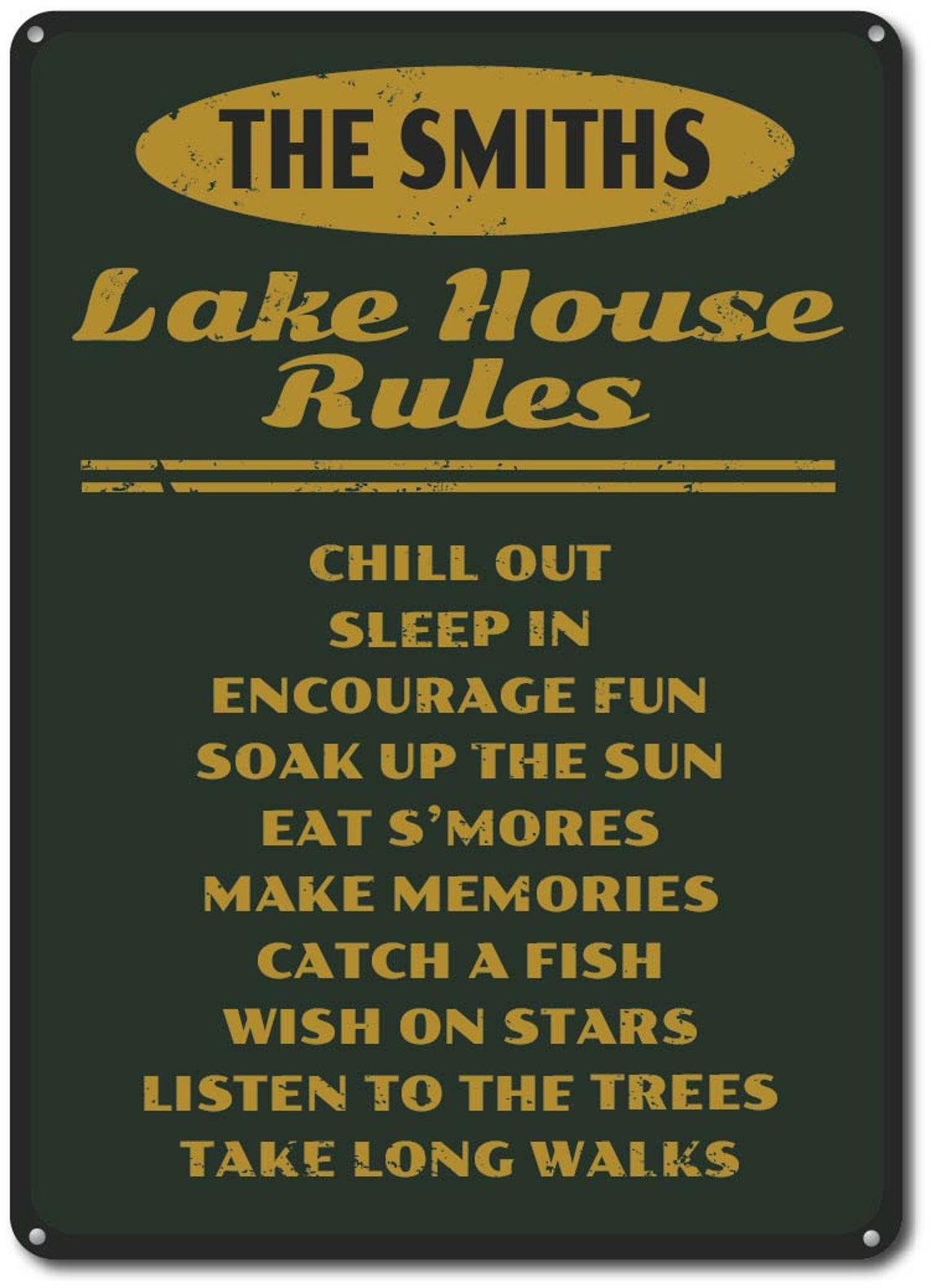 Lake House Rules Sign Personalized Lake House Sign Family Etsy
