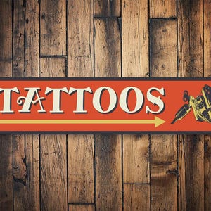 Tattoo Direction Sign, Tattoo Shop Outside, Tattoo Lovers, Custom Tat Sign, Tattoo Shop Owner, Tattoo Gift, Gift For Tat Studio - Tat Signs