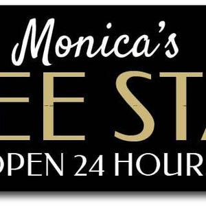 Decorazione per insegna Coffee Station, insegna aperta 24 ore su 24, decorazione per cucina Java, insegna barista personalizzata, regalo Coffee Station per barista - Alluminio di qualità immagine 2