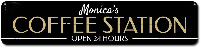 Decorazione per insegna Coffee Station, insegna aperta 24 ore su 24, decorazione per cucina Java, insegna barista personalizzata, regalo Coffee Station per barista - Alluminio di qualità immagine 2