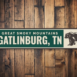 Aluminum Smoky Mountain Sign, Smoky Mountain Locational Sign, Smoky Mountain Decor, Sign For Gatlinburg, Gatlinburg Tennessee Sign