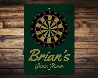 Dart Board Sign, Dart Room Sign, Dart Lover Gift, Man Cave Decor, Darts Decor, Game Room Sign, Game Room Decor - Quality Aluminum Dart Room