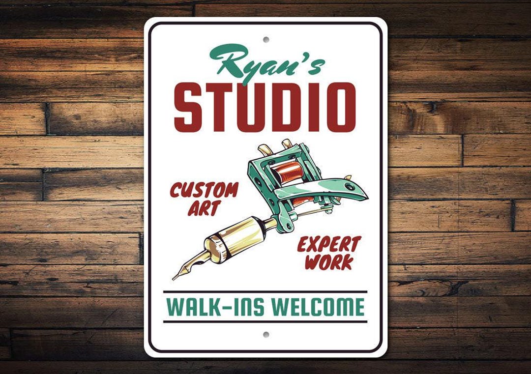 Custom Tattoo Studio Sign, Tattoo Studio Custom, Tattoo Shop Sign ...