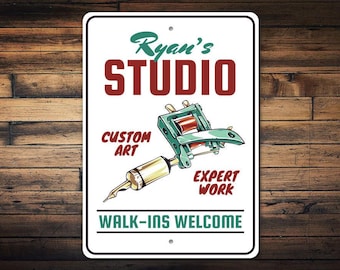 Custom Tattoo Studio Sign, Tattoo Studio Custom, Tattoo Shop Sign, Tattoo Gift, Tattoo Artist, Tattoo Decor, Skin Artist- Tattoo Store Sign