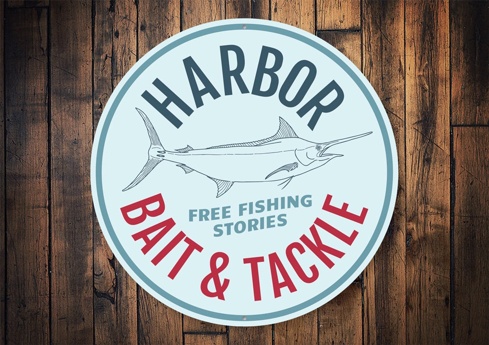 Buy Harbor Bait Tackle Sign, Harbor Decor, Bait and Tackle, Fishing Tackle  Sign, Fishing Signs, Bait Store, Beach Sign, Beach Decor Metal Sign Online  in India 