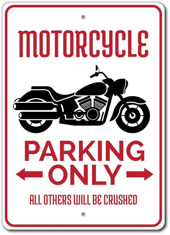 Biker Parking Only All Others Will Be Crushed Sign Wall Hangings Home