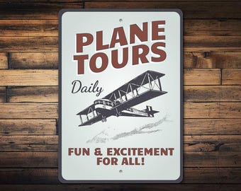 Plane Tours Daily, Daily Pilot, Aviation Decor, Aviation Pilot Sign, Flying Service, Airport Decor, Airport -Quality Aluminum Type Decor