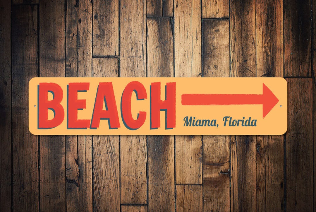 Beach This Way Sign, Beach Arrow Sign, Beach Direction Sign, Beach