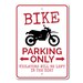 Bike Parking Sign Dirtbike Gift Dirtbike Decor Dirtbike - Etsy