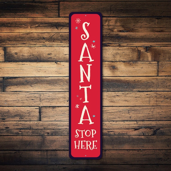 Christmas santa stop here sign cute led light up north pole sign clearance