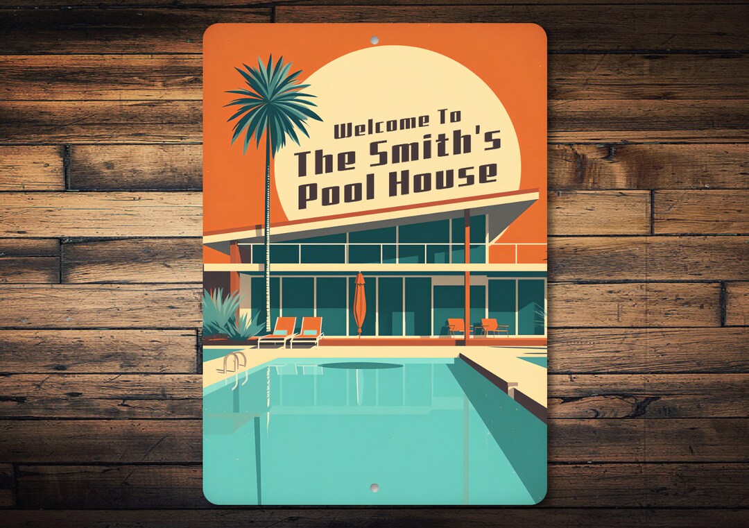 Custom Family Pool House Sign, Sign, Personalized Pool Decor, Custom Family Name Sign