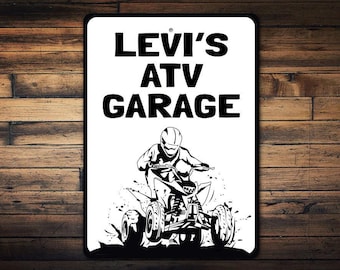 Anpassad ATV-skylt med namn, Anpassad ATV-skylt, Fyrhjulingspresent, Barnrumspresent, Barngaragedekor, Present till ATV-förare, Skyltar för ATV-åkning