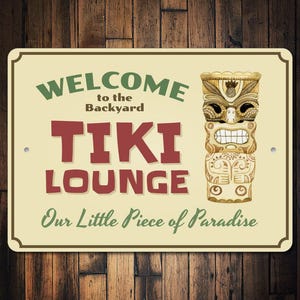 Welcome Tiki Bar Sign, TIki Lounge Decor, Tiki Man Sign, Tiki Man Decor, Tiki Lounge Sign, Beach Decor, Beach Tiki Bar Decor, Quality Metal