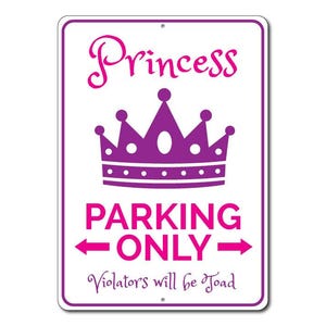 Princess Parking Sign, Princess Decor, Gift for Princess, Crown Decor, Girl Princess Gift, Kid Room Metal Sign - Quality Aluminum Parking image 3