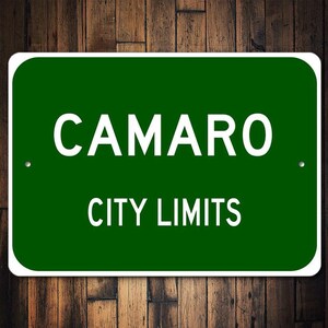 Camaro City Limits Sign, Camaro Wall Decor, Camaro Man Cave, Chevrolet Sign, Camaro Garage Decor, Chevy Camaro Gifts - Quality Metal Sign