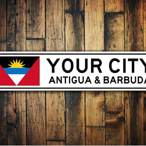 Antigua & Barbuda Flag Sign, Antigua Souvenir, Metal City Sign, City Souvenir, Country Flag, City Souvenir - Quality Aluminum Sign