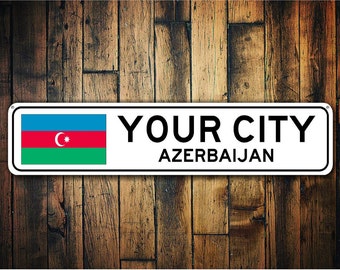 Azerbaijan Flag Sign, Azerbaijan Souvenir, Souvenir, Metal City Sign, City Souvenir, City Souvenir Sign - Quality Aluminum Sign