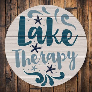 Lake Therapy Sign, Funny Lake Gift, Lake Therapy, Funny Lake Sign, Lake Lover Gift, Signs For Lake House, Lake House Gifts, Lake Signs image 1