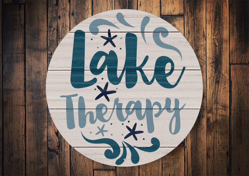 Lake Therapy Sign, Funny Lake Gift, Lake Therapy, Funny Lake Sign, Lake Lover Gift, Signs For Lake House, Lake House Gifts, Lake Signs image 1