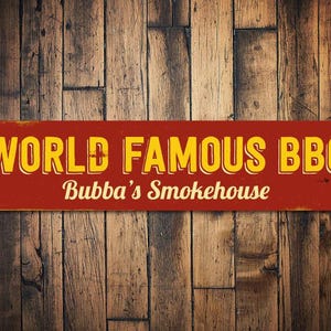 Wereldberoemd BBQ-bord, rokerijbord, barbecuebord, aangepast BBQ-bord voor grillmastercadeau, BBQ-keukendecor - kwaliteit aluminium beroemde BBQ