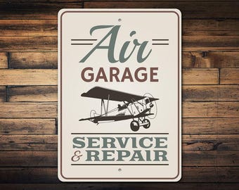 Air Garage Service, Airplane Garage, Aviation Decor, Aviation Pilot Sign, Airplane Service, Fly Decor, Airport -Quality Aluminum Type Decor