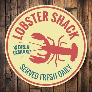Lobster Shack Sign, Lobster Shack Decor, Lobster Shack, Lobster Sign, Lobster Lover, Seafood Eating, Seafood Sign, Coast Life - Metal Sign