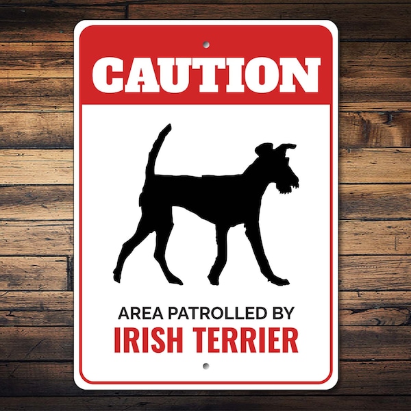 Irish Terrier Dog Sign, Caution Dog Sign, Irish Terrier Lover, Dog Breed Signs, Irish Terrier Gift, Gate Dog Sign - Dog Metal Sign