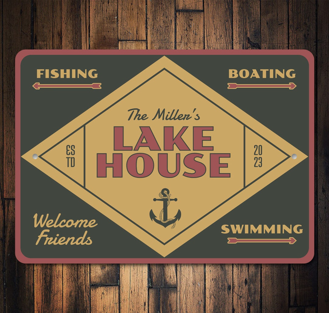 Custom Family Lake House Welcome Sign, Lake Activities Signs, Lake ...