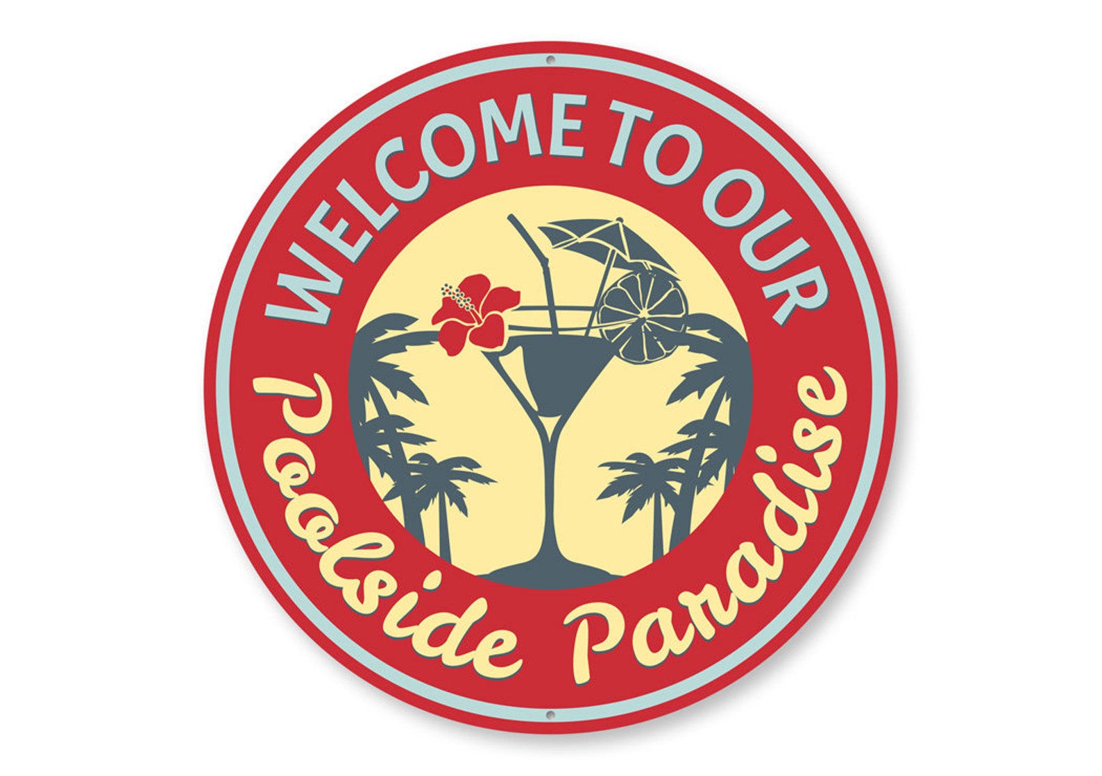 Poolside Paradise Poolside Decor Paradise Backyard Pool - Etsy