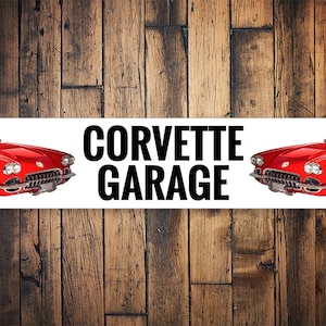 Corvette Garage Sign, Sign For Corvette, Corvette Garage, Garage Sign, Chevy Garage Decor, Decor For Corvette, Corvette Signs