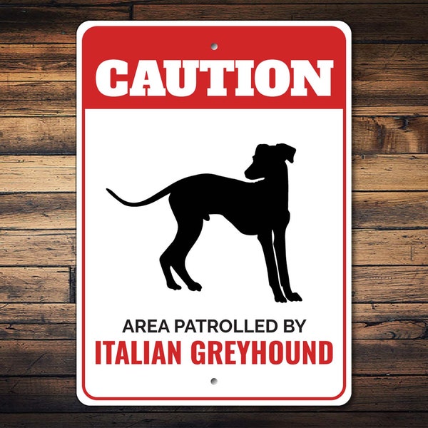 Italienisches Windhund Schild, Vorsicht Hund Schild, Hundeliebhaber Schild, Hunderasse Schilder, Windhund Geschenk, Tor Hund Schild - Hund Metall Schild