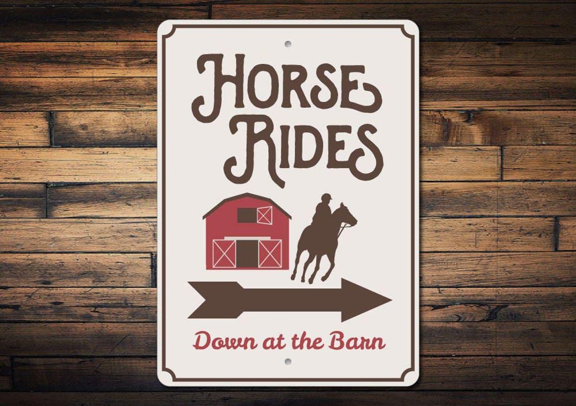 Pony Rides Sign Horse Rides Sign, Horse Barn Decor, Horse Barn Sign, Metal Horse Owner ...