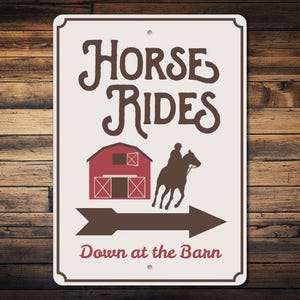 Pony Rides Sign Horse Rides Sign, Horse Barn Decor, Horse Barn Sign, Metal Horse Owner ...