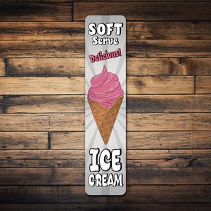 Soft Serve Ice Cream Sign, Soft Serve Sign, Ice Cream Soft Serve, Retro Ice Cream, Retro Ice Cream Shop, Retro Sign, Home Ice Cream Decor
