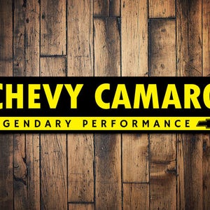 Chevy Camaro Sign, Camaro Decor, Camaro Gift, Chevy Bowtie Decor, Car Man Cave Decor, Fathers Day Present, Chevrolet - Quality Aluminum Sign
