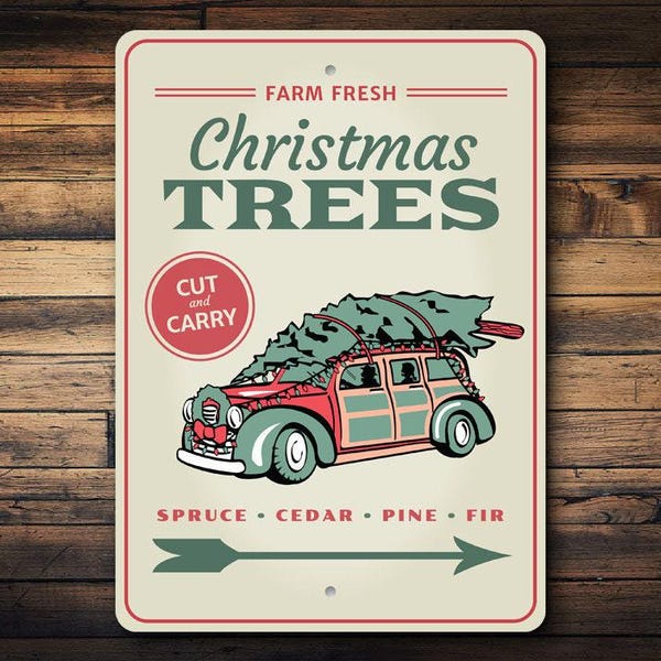 Weihnachtsbaum Zeichen, Weihnachtszeichen, Kiefer Baum, Bauernhof Frischer Baum, Geschenk für Plantage, Baum Zeichen, Aluminium Geschenk, Qualität Metallbaum Dekore