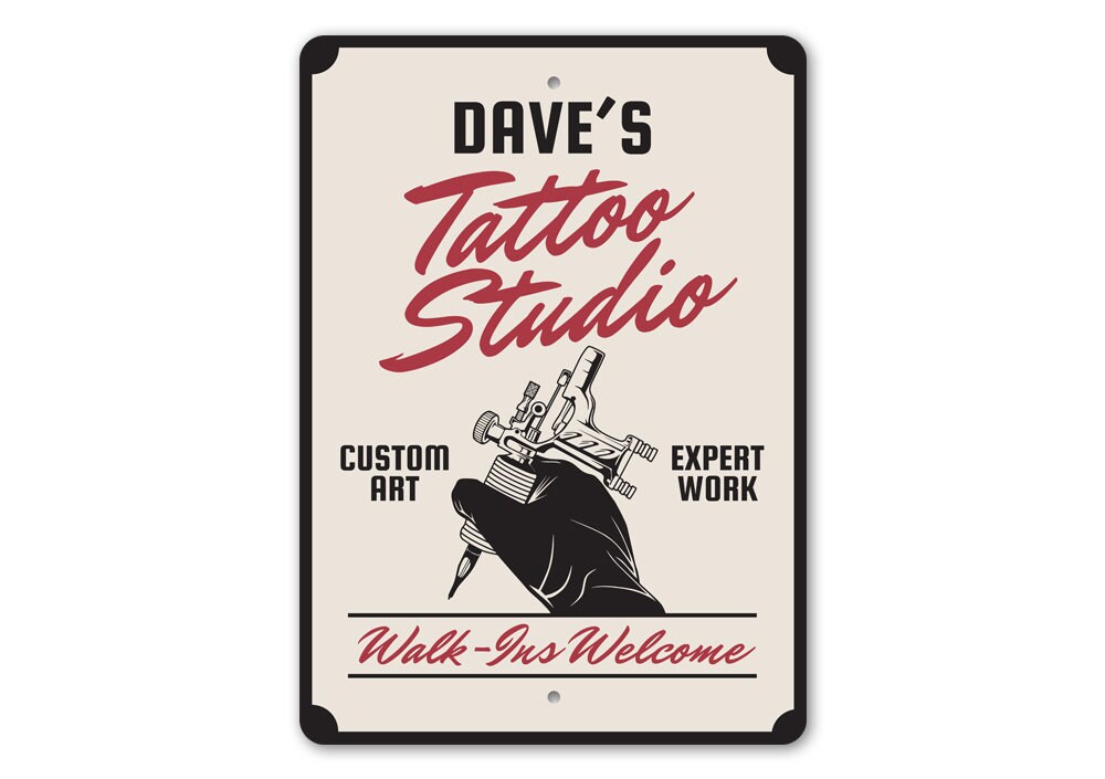 WODORO Custom Tattoo Studio Metal Tin Sign Wall Art Plaque, Ink Parlor  Tattoo Shop Tattoo Parlor Decor, Personalized Gifts for Tattoo Artists,  Tattooists, Gifts For Him, Gifts For Her (02) - Yahoo Shopping