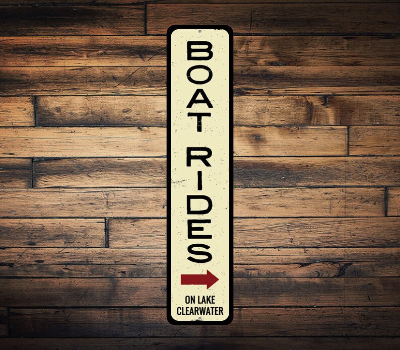 Boat Rides Sign Personalized Vertical Lake Name Sign Custom Etsy