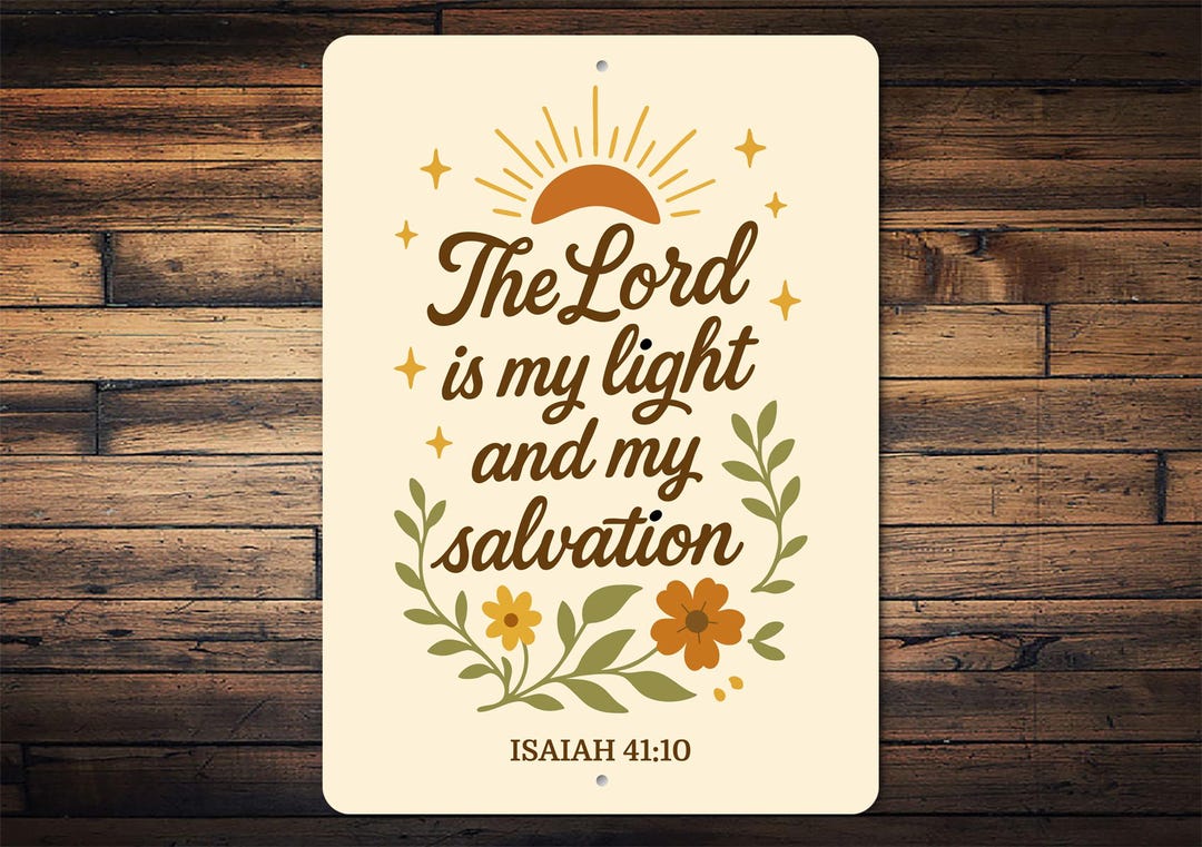 The Lord is My Light and My Salvation Sign, Christian Wall Decor, Bible ...